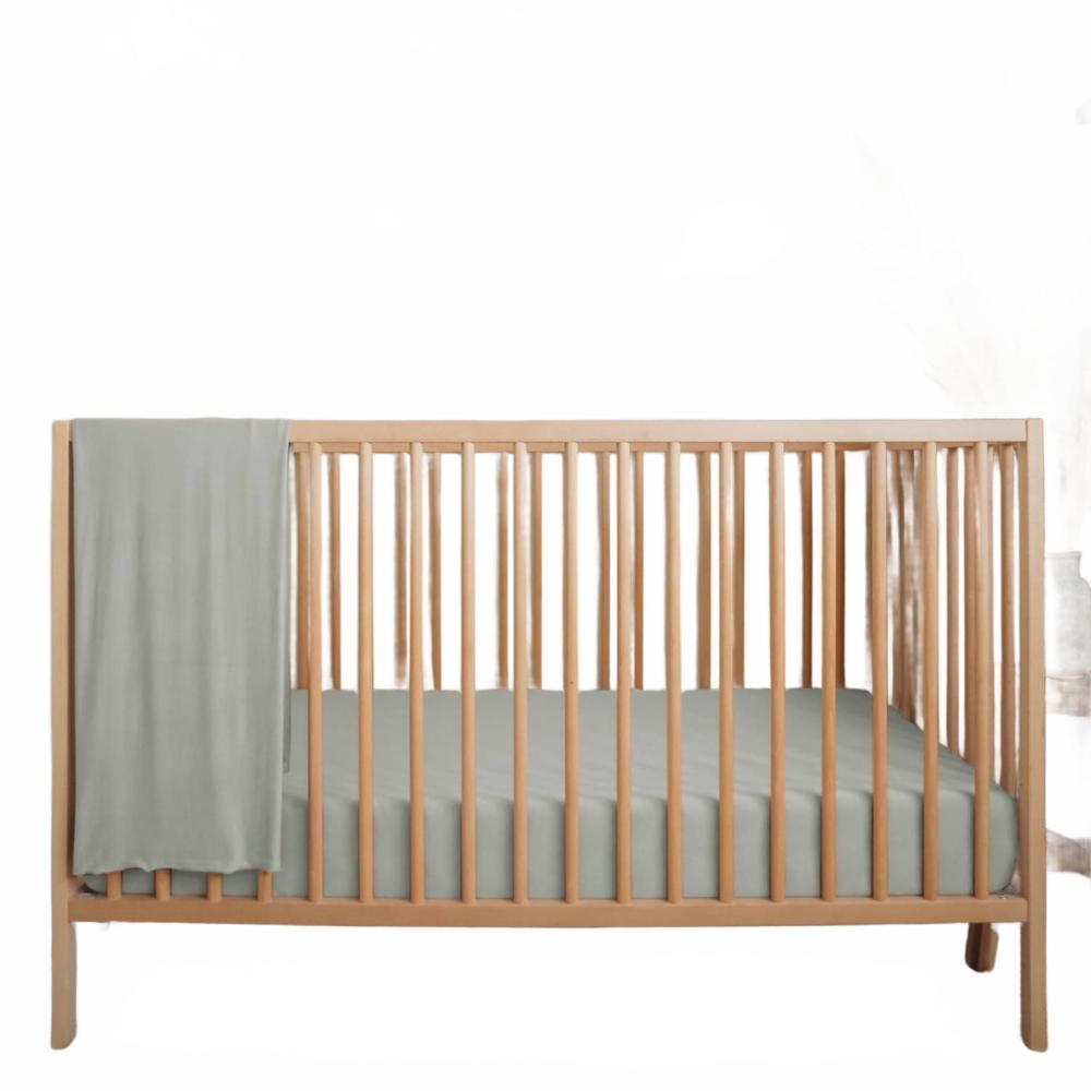 NEW TENTH & PINE bamboo viscose crib sheet in sage